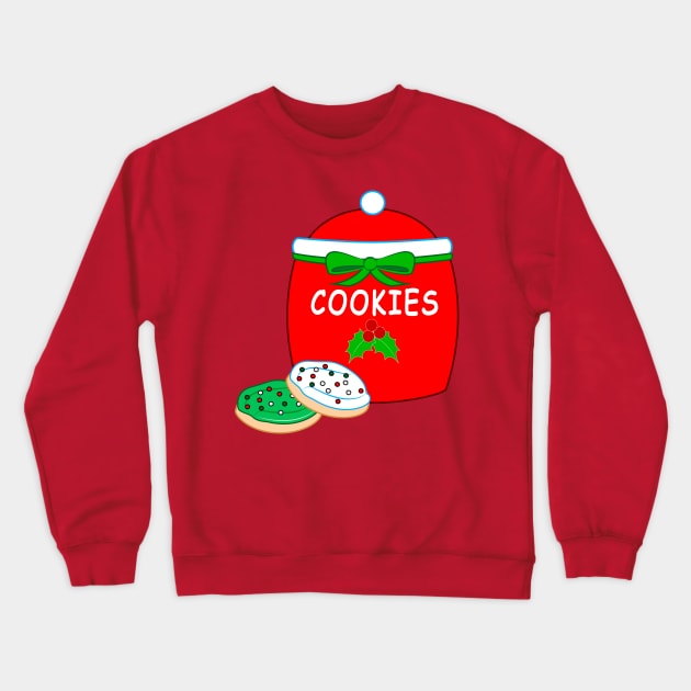 Christmas Cookie Jar with Frosted Cookies Crewneck Sweatshirt by PenguinCornerStore